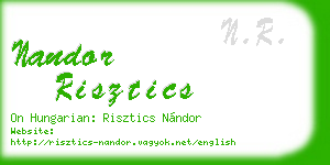 nandor risztics business card
