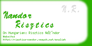 nandor risztics business card